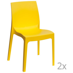Sada 2 žlutých jídelních židlí Castagnetti Rome