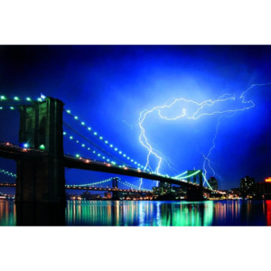 Plakát - Brooklyn Bridge Lightning