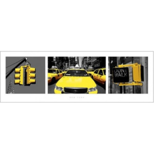Plakát - New York yellow triptych