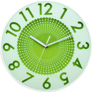 Postershop Nástěnné hodiny: Puntíkované nekonečno (zelená) - 30 cm