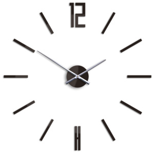 Moderní nástěnné hodiny CARLO WENGE HMCNH057-wenge (nalepovací hodiny na stěnu)