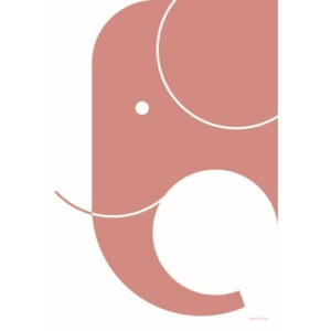 Růžový plakát SNUG.Elephant, 50 x 70 cm