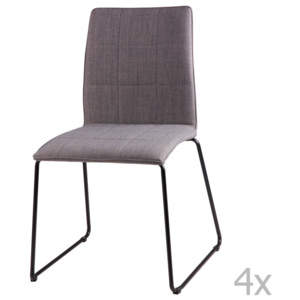 Sada 4 světle šedých jídelních židlí sømcasa Malina