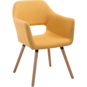 Židle Reda, žlutá látka, podnož dub - výprodej Scsv:152094304 DMQ+
