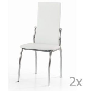 Sada 2 bílých jídelních židlí Castagnetti Simple