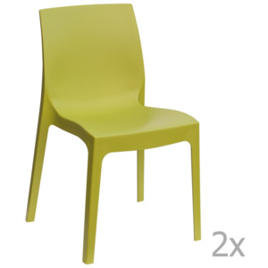 Sada 2 zelených jídelních židlí Castagnetti Rome