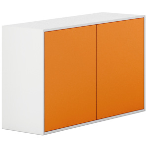 PLAN Skříňka s dveřmi White LAYERS, oranžové dveře