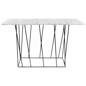 Bílý mramorový konzolový stolek s černými nohami TemaHome Helix, 40 x 120 cm