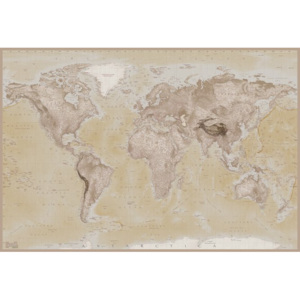 Fototapeta: Geografická mapa sveta - 158x232 cm