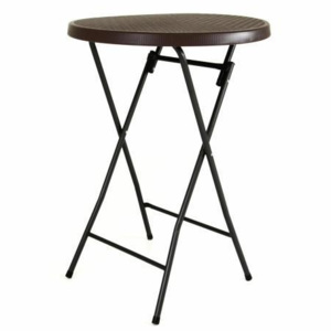 Zahradní barový stolek kulatý - ratanová optika 110 cm - hnědý - OEM D43772