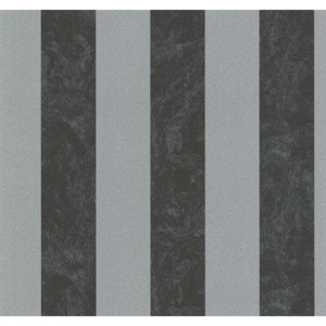 Vliesové tapety na zeď Carat 13346-40, pruhy černo-stříbrné, rozměr 10,05 m x 0,53 m, P+S International