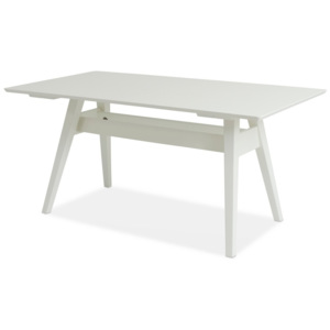 Bílý ručně vyráběný jídelní stůl z masivního březového dřeva Kiteen Notte, 75 x 200 cm