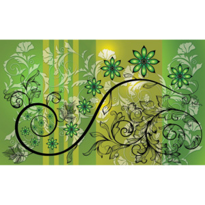 C1265P4 Fototapeta: Květinová abstrakce (zelená) - 184x254 cm