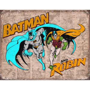 Plechová cedule: Batman & Robin - 30x40 cm