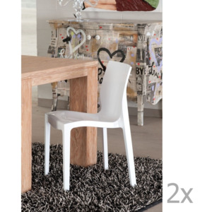 Sada 2 bílých jídelních židlí Castagnetti Ophelia