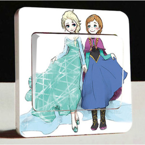 ZOOYOO Samolepka na vypínač Frozen Ledové království Anna a Elsa 18 9x9cm