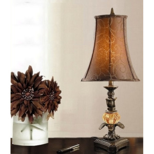 Lampa stolní dekorovaná hnědá 56cm