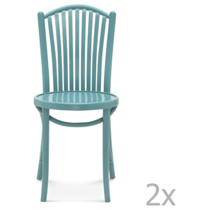 Sada 2 modrých dřevěných židlí Fameg Jorgen