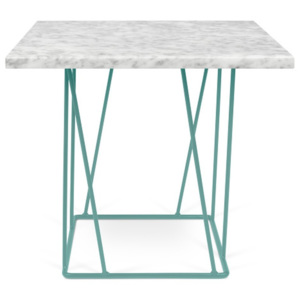 Bílý mramorový konferenční stolek se zelenými nohami TemaHome Helix, 50 cm