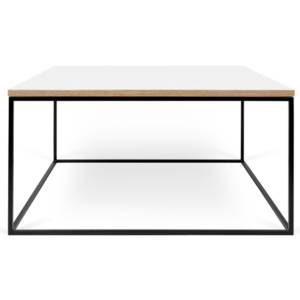 Bílý konferenční stolek s černými nohami TemaHome Gleam, 75 x 75 cm