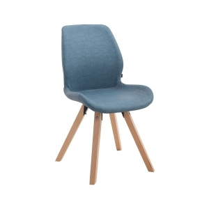 Jídelní židle Mody, umělá kůže, hranatá podnož buk (Modrá) csv:152408709 DMQ+