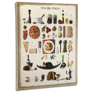 Dřevěný obraz Versa Italian Kitchen, 50 x 45 cm