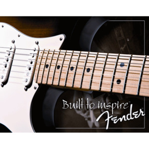 Plechove cedule: Fender (Built to Inspire) - 30x40 cm
