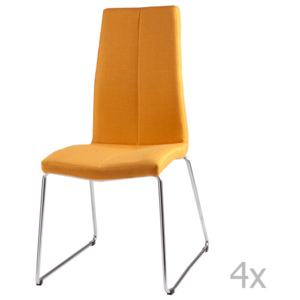 Sada 4 žlutých jídelních židlí sømcasa Aora