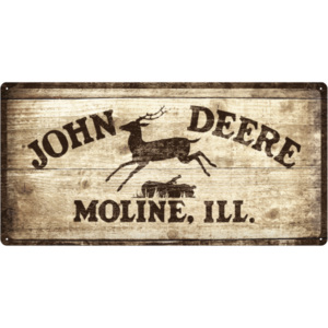 Nostalgic Art Plechová cedule – John Deere (dřevěný) 25x50 cm