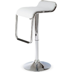 Autronic Barová židle AUB-305 WT - Chrom/koženka bílá