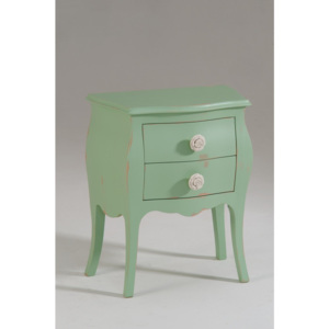 Zelený dřevěný noční stolek se 2 zásuvkami Castagnetti Isabeau