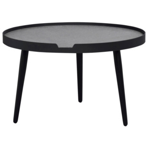 Černý konferenční stolek s konstrukcí z jasanového dřeva Folke Wraith, ⌀ 80 cm