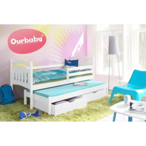 Forclaire Dětská postel Ourbaby s přistýlkou Marco I - Bílá 180x80