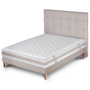 Světle šedá postel s matrací Stella Cadente Maison Saturne Saches, 140 x 200 cm