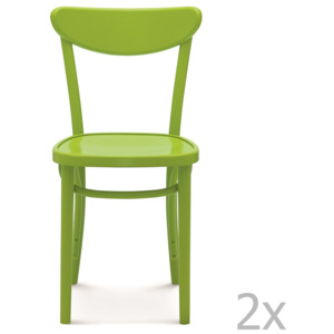 Sada 2 zelených dřevěných židlí Fameg Helle