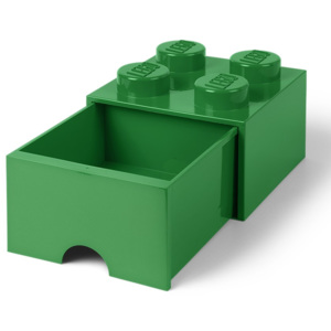 Tmavě zelený úložný box se šuplíkem LEGO®