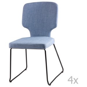 Sada 4 světle modrých jídelních židlí sømcasa Dana