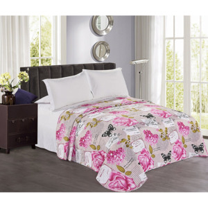 Oboustranný přehoz na postel DecoKing Gina fialovo-růžový-lila