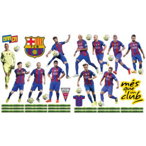 IMAGICOM Samolepka na zeď fotbalisté FC Barcelona team 11 hráčů 60x70 cm