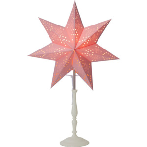 Růžová svítící hvězda se stojanem Best Season Romantic Mini Star, 55 cm