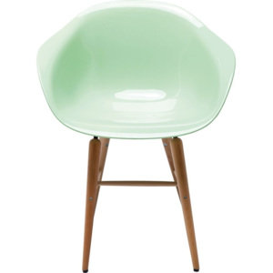 Světle zelená židle s područkami Kare Design Forum