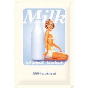 Nostalgic Art Plechová cedule – Milk 30x20 cm