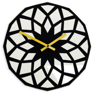 Moderní nástěnné hodiny LOTOS BLACK-WHITE HMCNH062-blackwhite (nalepovací hodiny na stěnu)