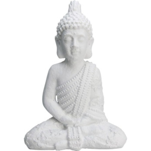 Buddha cement sedící bílý