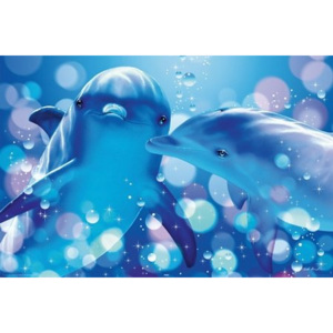 Plakát - Lassen kissing dolphins