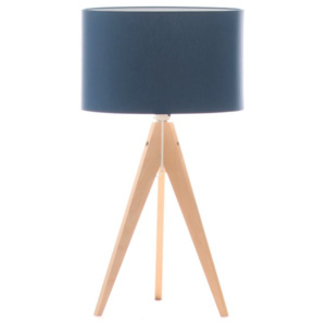 Modrá stolní lampa 4room Artista, bříza, Ø 33 cm