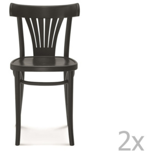 Sada 2 černých dřevěných židlí Fameg Mathias