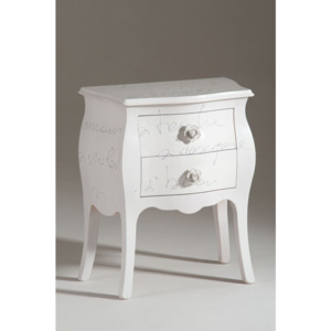 Bílý dřevěný noční stolek se 2 zásuvkami Castagnetti Lyric