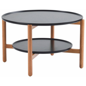 Černý dubový stolek Folke Wendigo, ⌀ 80 cm