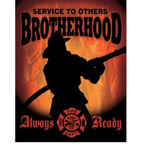 Plechová cedule Firemen - Brotherhood, (30 x 42 cm)